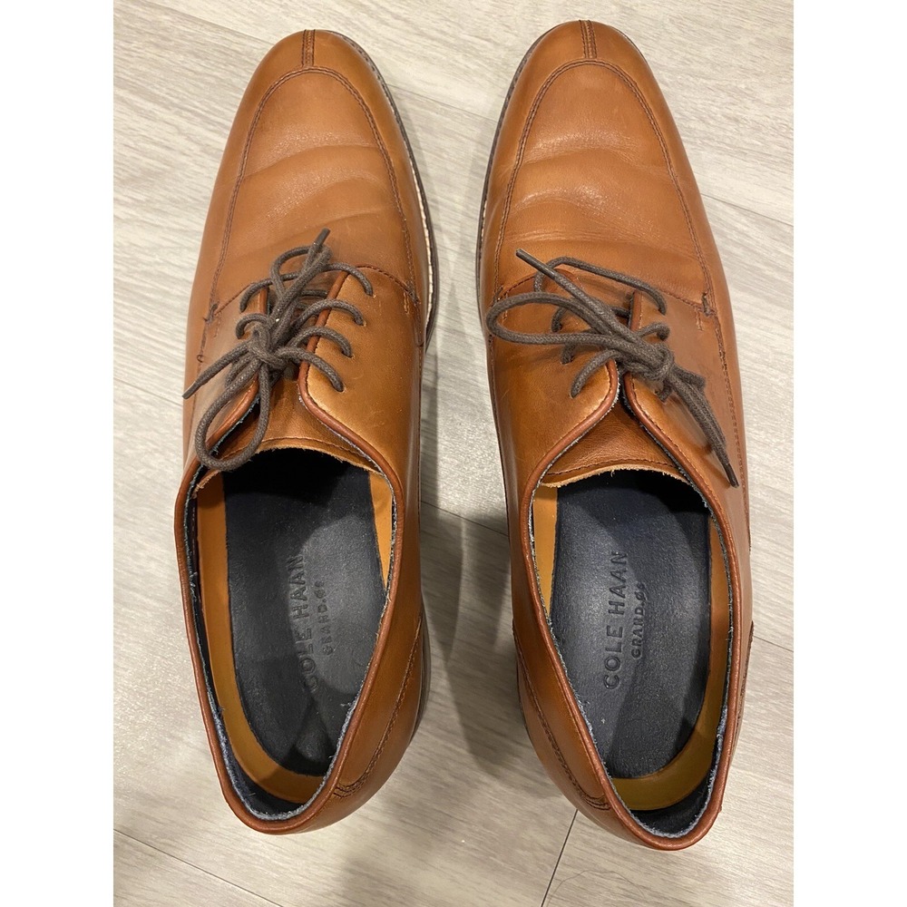 Cole Haan Mens Lenox Hill Split Toe Oxford Leather Shoes C11629 British Tan 10.5 - Picture 7 of 10